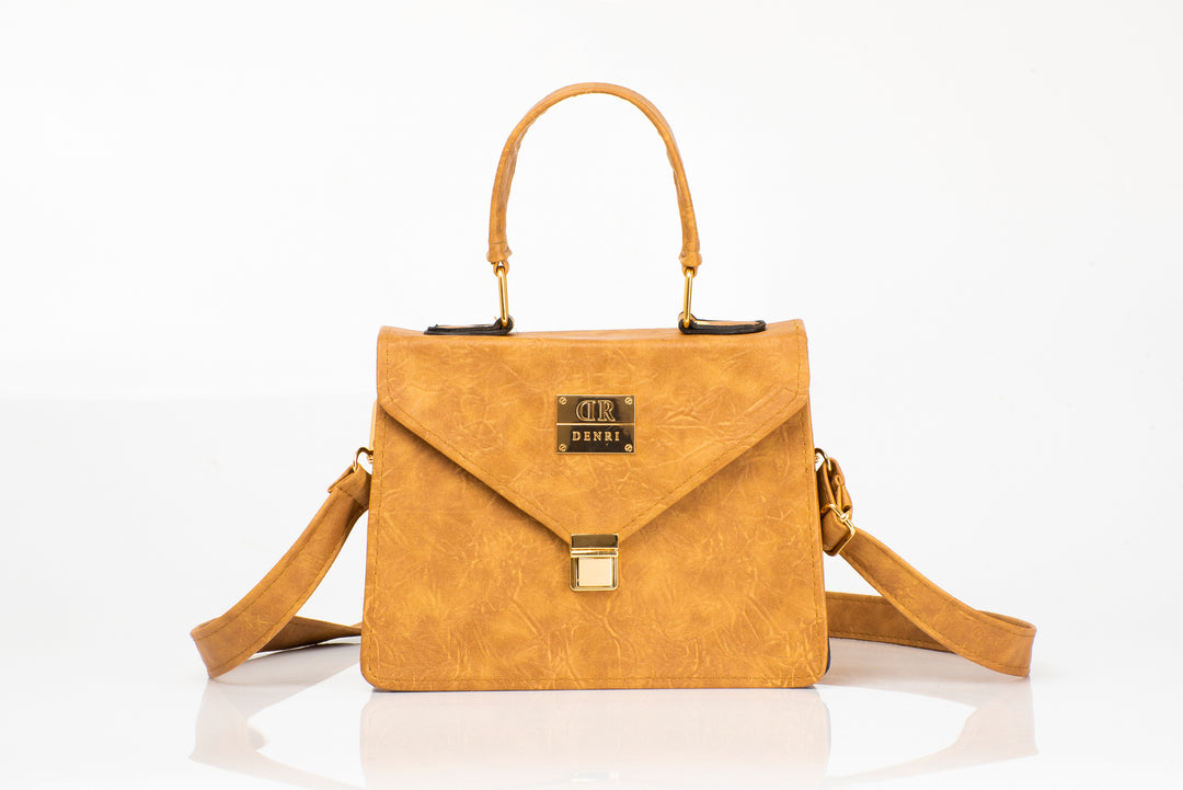 Denri Aurora | Mini Shoulder & Sling Handbag | Hand-stitched Leather with Metal Lock Stitch Detail | Versatile, Chic & Secure Accessory