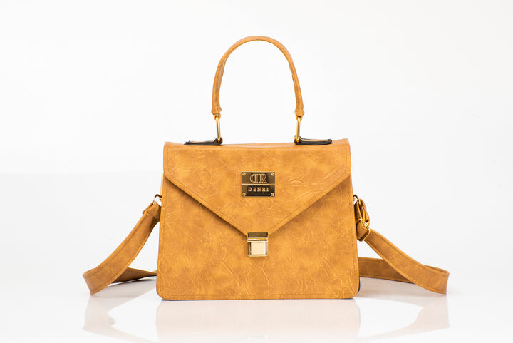 Denri Aurora | Mini Shoulder & Sling Handbag | Hand-stitched Leather with Metal Lock Stitch Detail | Versatile, Chic & Secure Accessory