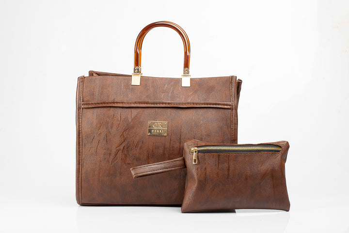 Denri Lola | Structured Tote Handbag | Work & Laptop Carry (up to 13-in Laptop) | Internal pockets Leather, Sustainable & Durable | Organized, Professional Chic