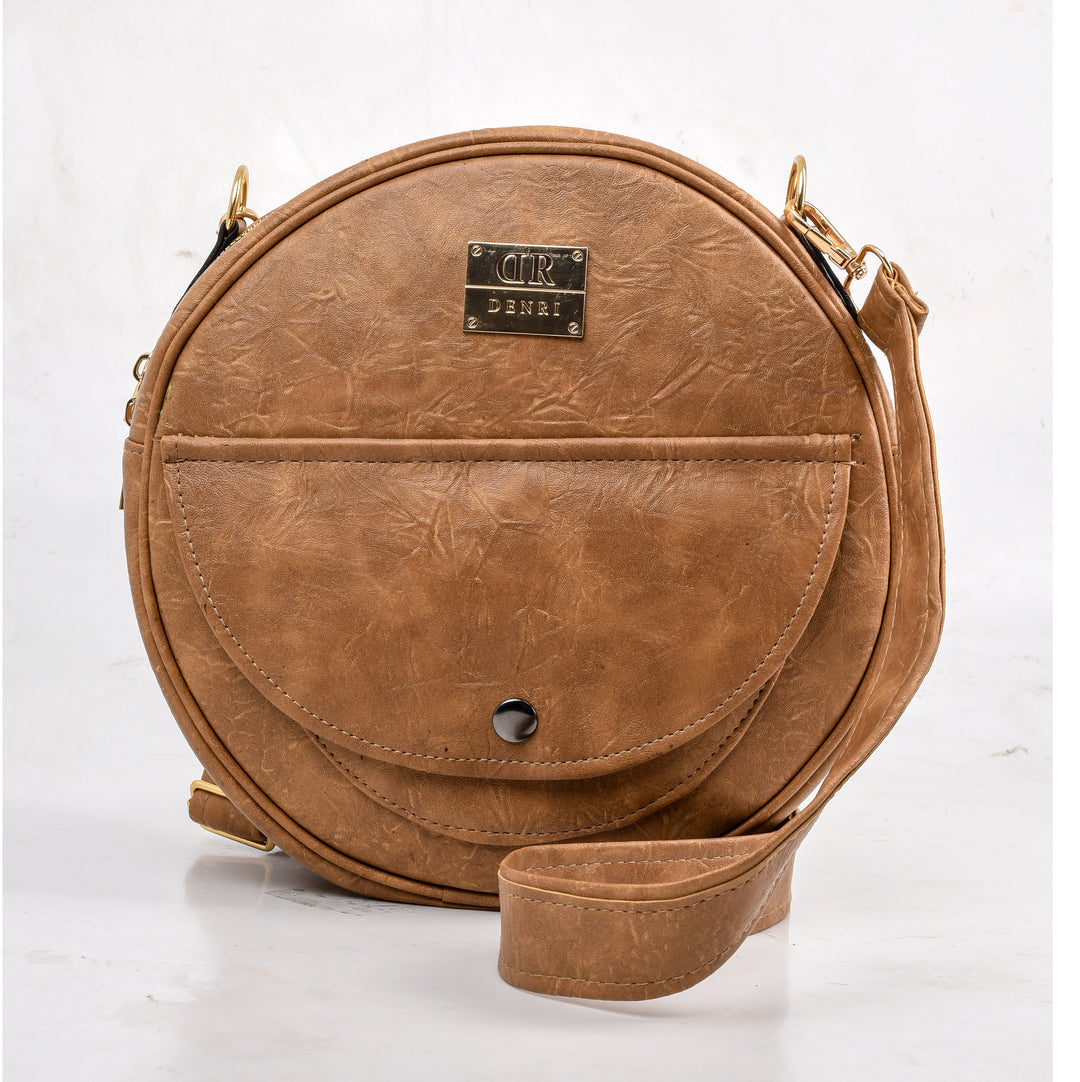Denri Butterfly Sling | Round Sling Bag | Everyday & Casual Outings | Premium Material, Adjustable Strap & 3 Pockets | Compact Style Statement