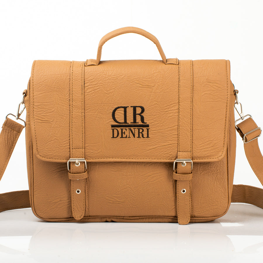 Denri Briefcase Bag | Zip Main Compartment, Inner Lined Pocket & Detachable Strap