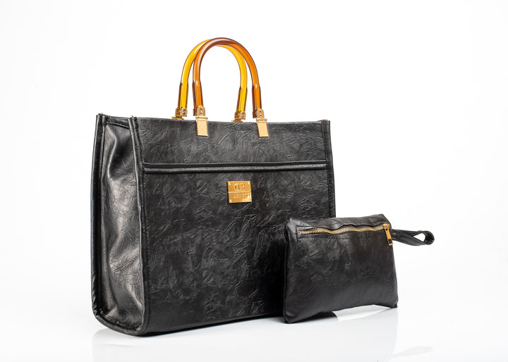 Denri Lola | Structured Tote Handbag | Work & Laptop Carry (up to 13-in Laptop) | Internal pockets Leather, Sustainable & Durable | Organized, Professional Chic