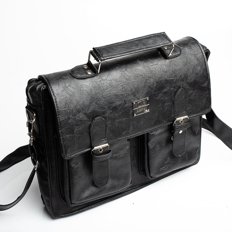 Denri Feroz Briefcase Bag | Premium Material, Zip Closure & Chain Detail