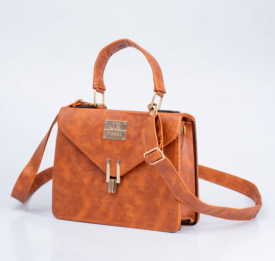 Denri Aurora | Mini Shoulder & Sling Handbag | Hand-stitched Leather with Metal Lock Stitch Detail | Versatile, Chic & Secure Accessory