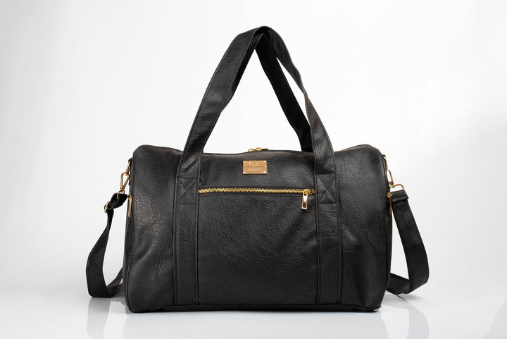 Denri Fabela | Leather Travel Bag | Weekend & Short Trips | Grab Handles + Adjustable Strap & Multiple Pockets | Sleek Minimalist Design