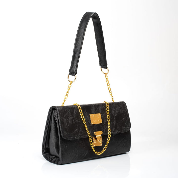 Denri Trecento Sling Bag | Structured Crossbody Sling | Everyday & Evening Wear | Premium Material, Chain Strap & Internal Compartments | Sophisticated Statement Piece