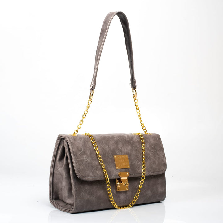 Denri Trecento Sling Bag | Structured Crossbody Sling | Everyday & Evening Wear | Premium Material, Chain Strap & Internal Compartments | Sophisticated Statement Piece