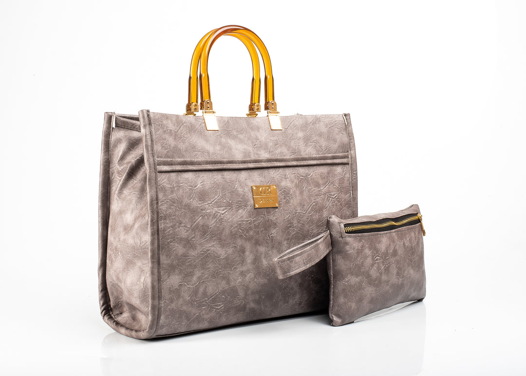 Denri Lola | Structured Tote Handbag | Work & Laptop Carry (up to 13-in Laptop) | Internal pockets Leather, Sustainable & Durable | Organized, Professional Chic