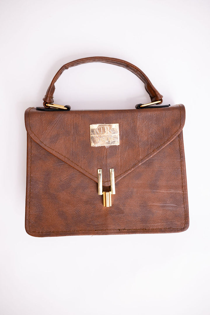 Denri Aurora | Mini Shoulder & Sling Handbag | Hand-stitched Leather with Metal Lock Stitch Detail | Versatile, Chic & Secure Accessory