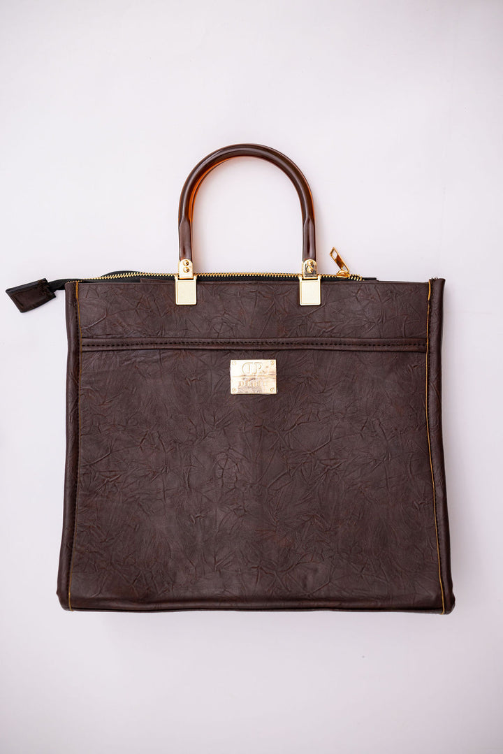Denri Lola | Structured Tote Handbag | Work & Laptop Carry (up to 13-in Laptop) | Internal pockets Leather, Sustainable & Durable | Organized, Professional Chic