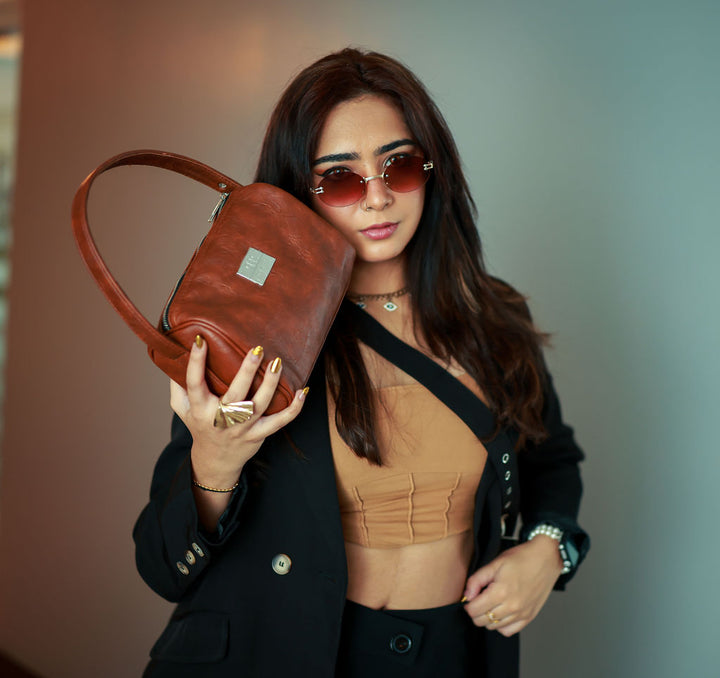 Denri Mandy | Compact Everyday Handbag | Daily Commute & Casual | Vegan Leather, 4 Interior Compartments, Adjustable Handle | Organized, Lightweight Chic
