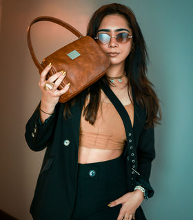 Denri Mandy Handbag | Vegan Leather, 4 Interior Compartments, Adjustable Handle