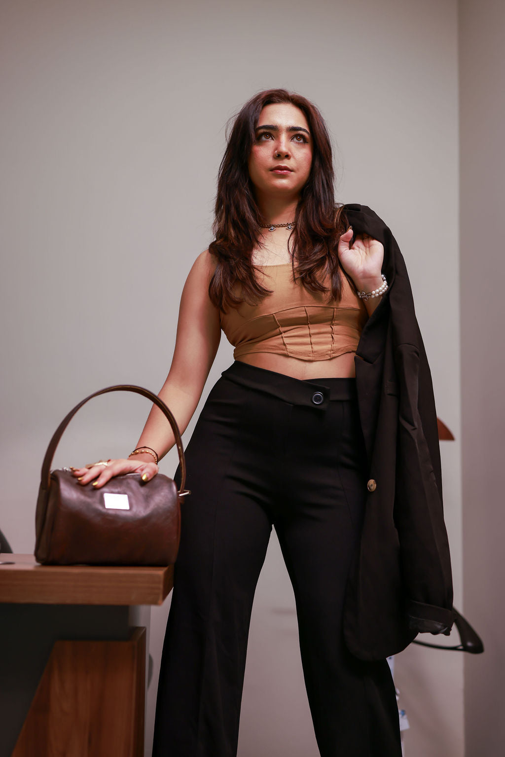 Denri Mandy | Compact Everyday Handbag | Daily Commute & Casual | Vegan Leather, 4 Interior Compartments, Adjustable Handle | Organized, Lightweight Chic