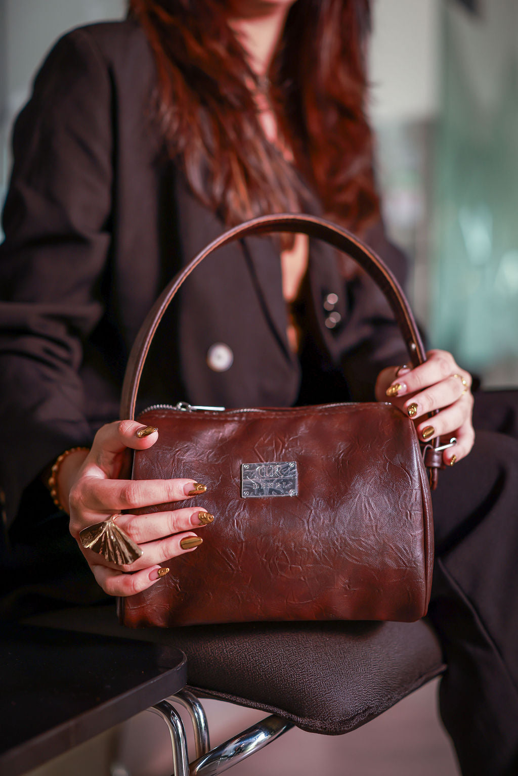 Denri Mandy | Compact Everyday Handbag | Daily Commute & Casual | Vegan Leather, 4 Interior Compartments, Adjustable Handle | Organized, Lightweight Chic