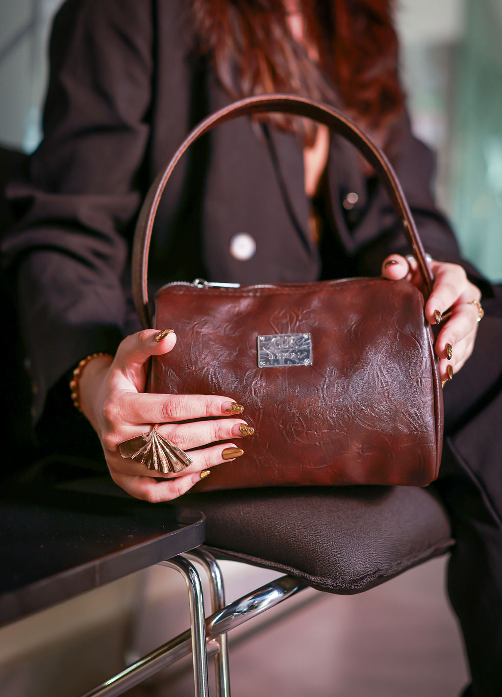 Denri Mandy | Compact Everyday Handbag | Daily Commute & Casual | Vegan Leather, 4 Interior Compartments, Adjustable Handle | Organized, Lightweight Chic