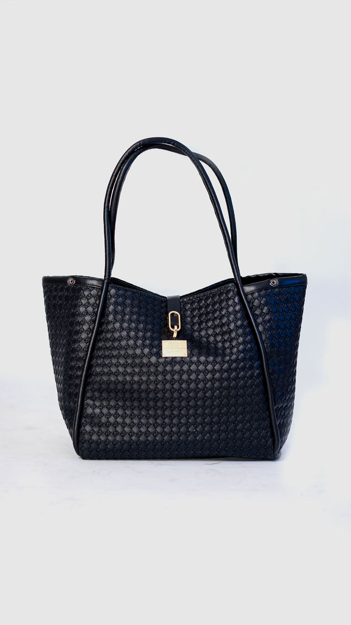 Denri Sierra | Kikapu-Style Tote | Work, Travel & Daily Carry | Vegan Leather, 4 Zipped Compartments, Metal Lock & Sling | Stylish, Multi-Functional Essential