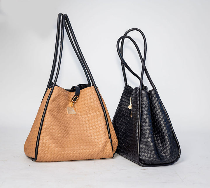 Denri Sierra | Kikapu-Style Tote | Work, Travel & Daily Carry | Vegan Leather, 4 Zipped Compartments, Metal Lock & Sling | Stylish, Multi-Functional Essential