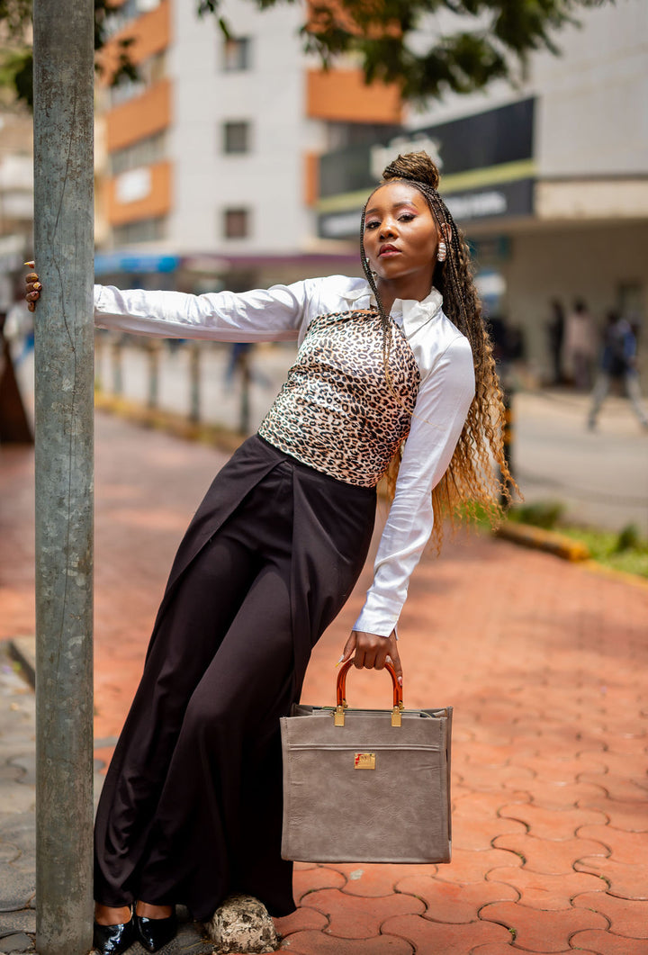 Denri Lola | Structured Tote Handbag | Work & Laptop Carry (up to 13-in Laptop) | Internal pockets Leather, Sustainable & Durable | Organized, Professional Chic