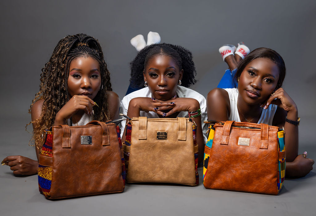 Denri Cathy | Everyday Tote-Shoulder Bag | Casual, Professional & Semi-Formal Carry | Vegan Leather with Ankara Fabric Panels | Elegantly Cultural, Eco-Friendly Design