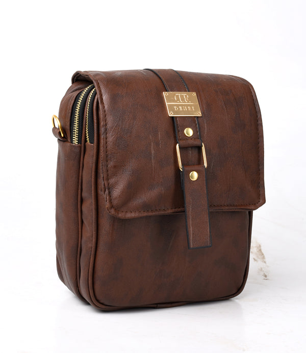 Denri Zane Man Bag | Premium Material, 3 External Zip Pockets & Adjustable Strap