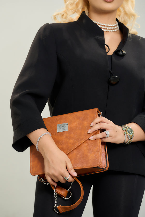 Denri Avana Sling Bag | Vegan Leather Tote | Secure Flap & Internal Pocket