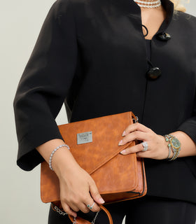 Denri Avana Sling Bag | Vegan Leather Tote | Secure Flap & Internal Pocket