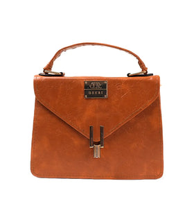 Denri Aurora Handbag | Mini Shoulder & Sling bag | Hand-stitched Leather, Metal Lock Stitch