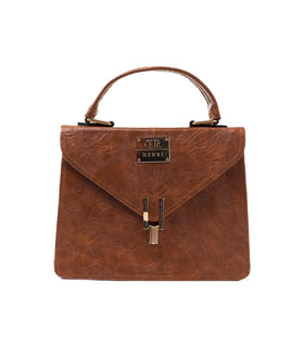 Denri Aurora Handbag | Mini Shoulder & Sling bag | Hand-stitched Leather, Metal Lock Stitch