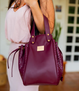 Denri Skye Handbag | Vegan Leather, Hidden Press-Button Closure | Chic & Featherlight
