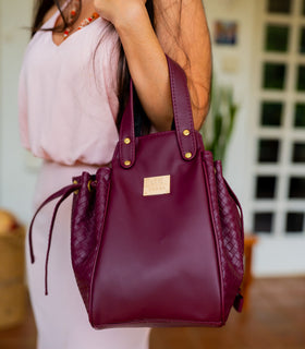 Denri Skye Handbag | Vegan Leather, Hidden Press-Button Closure | Chic & Featherlight