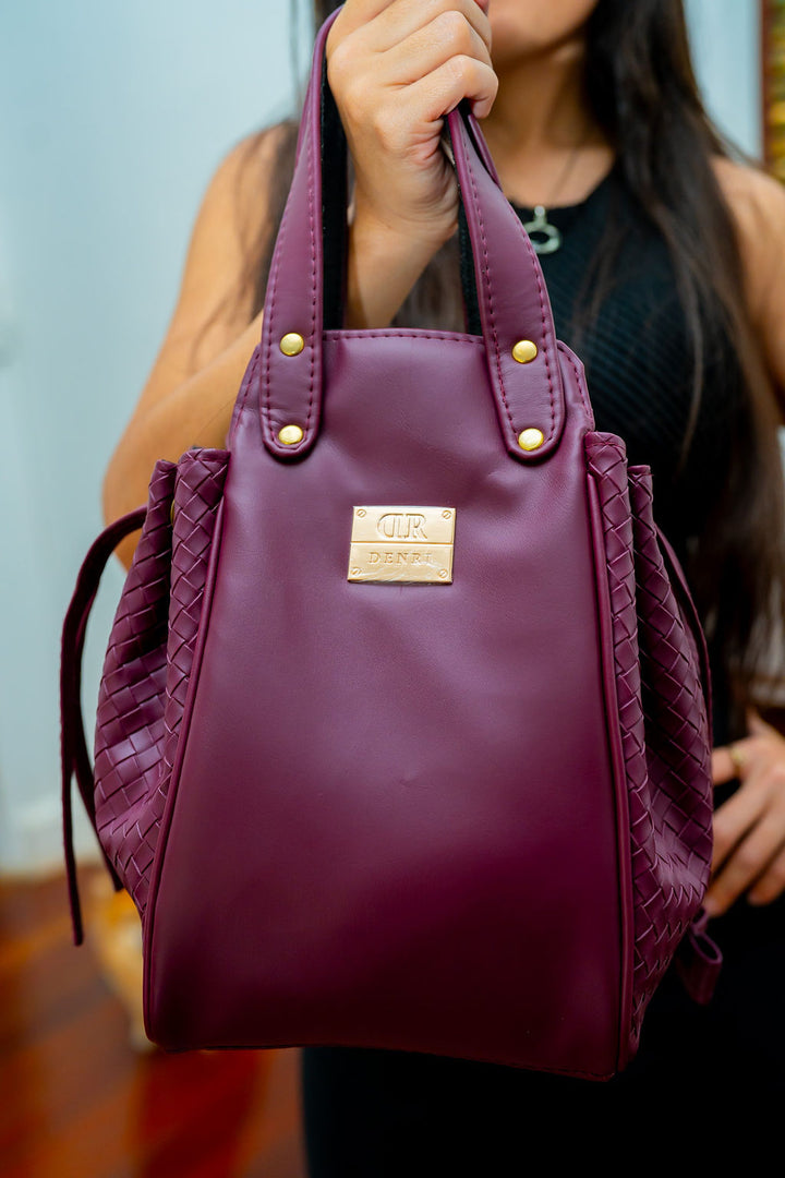 Denri Skye | Statement Evening Handbag | Special Events | Textured Vegan Leather, Hidden Press-Button Closure | Chic & Featherlight