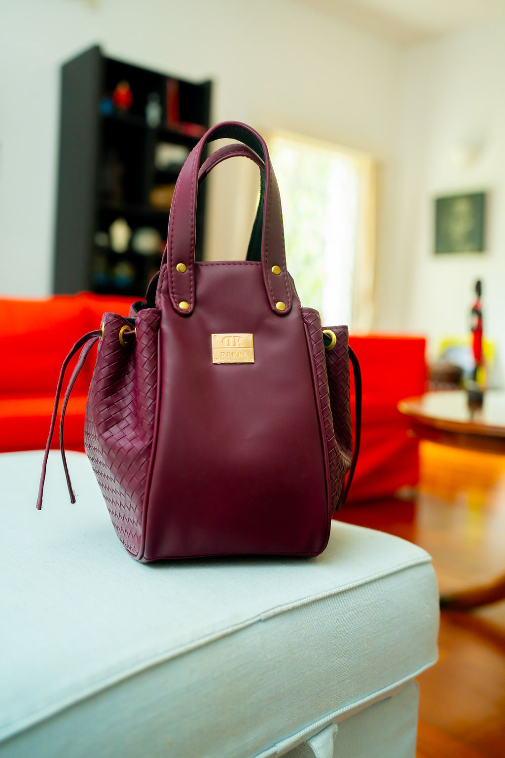 Denri Skye | Statement Evening Handbag | Special Events | Textured Vegan Leather, Hidden Press-Button Closure | Chic & Featherlight