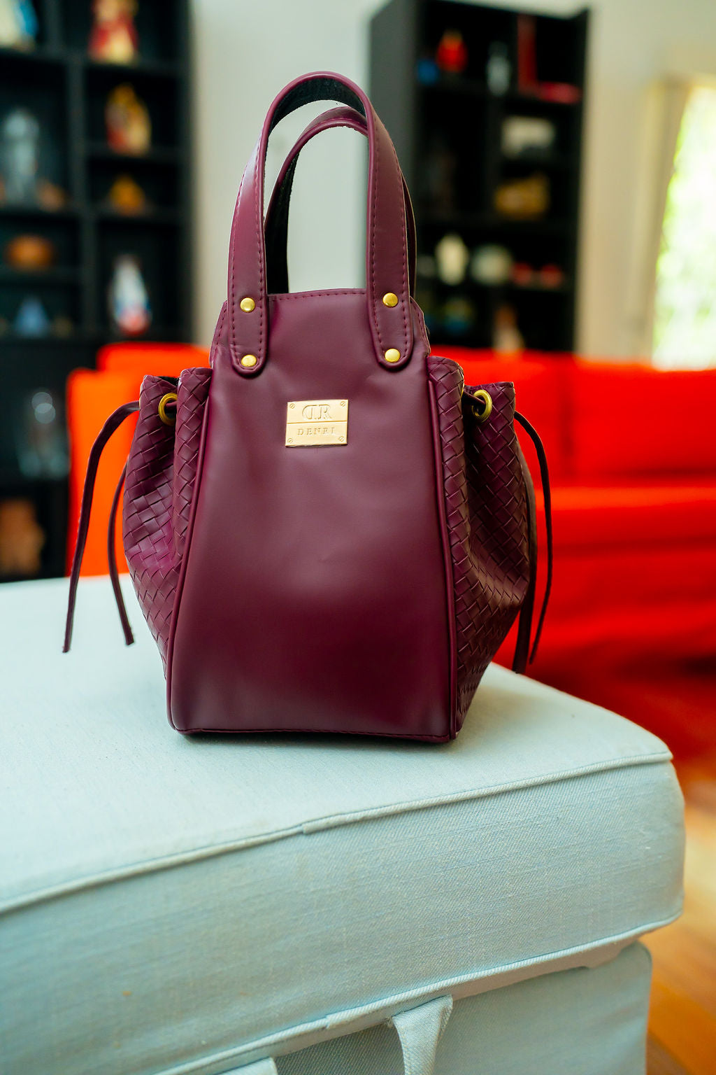 Denri Skye | Statement Evening Handbag | Special Events | Textured Vegan Leather, Hidden Press-Button Closure | Chic & Featherlight