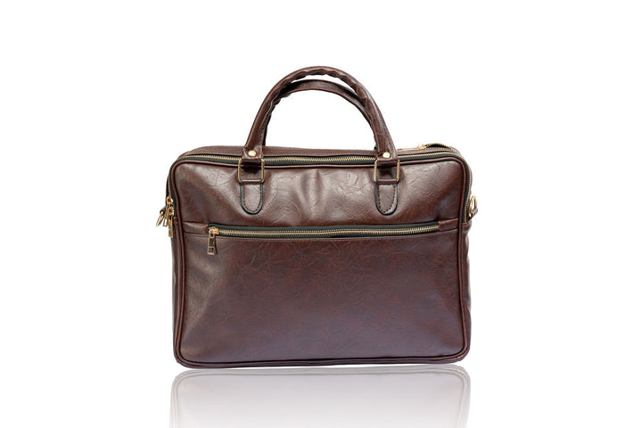 Denri Africa's dark brown Denri Sleek Professional Legacy Briefcase. Premium office briefcase, 15-inch laptop work bag, stylish vegan leather design.