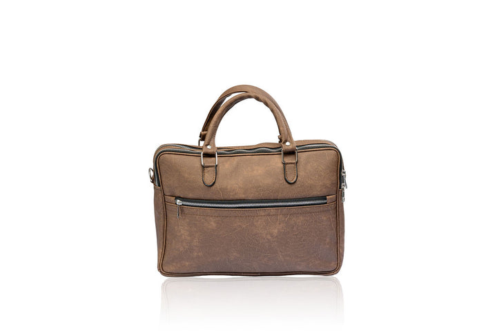 Denri Africa's brown Denri Sleek Professional Legacy Briefcase. Office laptop briefcase, vegan leather work bag, professional men's business bag.
