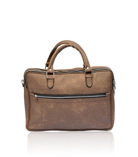 Denri Africa's brown Denri Sleek Professional Legacy Briefcase. Office laptop briefcase, vegan leather work bag, professional men's business bag.