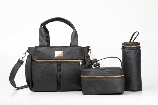 Denri Luca Diaper Bag | Modern, Durable & Water-Resistant Nylon, Bottle Sleeve