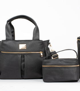 Denri Luca Diaper Bag | Modern, Durable & Water-Resistant Nylon, Bottle Sleeve