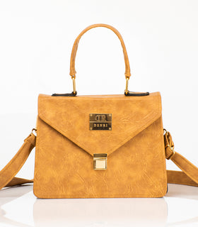 Denri Aurora Handbag | Mini Shoulder & Sling bag | Hand-stitched Leather, Metal Lock Stitch