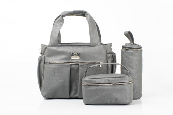 Denri Luca Diaper Bag | Modern, Durable & Water-Resistant Nylon, Bottle Sleeve
