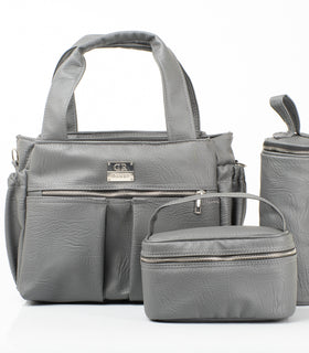 Denri Luca Diaper Bag | Modern, Durable & Water-Resistant Nylon, Bottle Sleeve