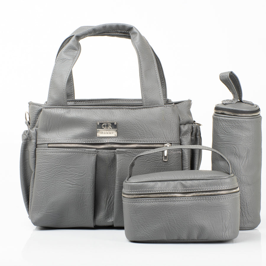 Denri Luca Diaper Bag | Modern, Durable & Water-Resistant Nylon, Bottle Sleeve