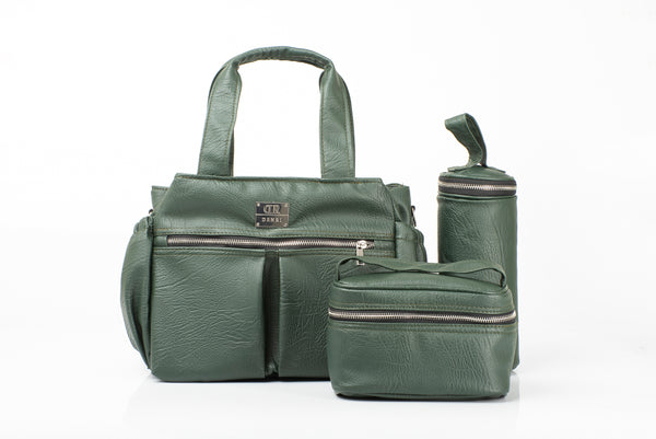 Denri Luca Diaper Bag | Modern, Durable & Water-Resistant Nylon, Bottle Sleeve