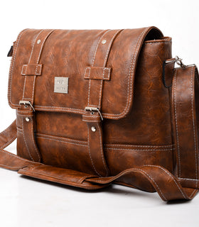 Denri Mystique Briefcase Bag | Faux Leather & Multiple Compartments