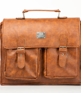 Denri Feroz Briefcase Bag | Premium Material, Zip Closure & Chain Detail