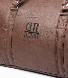 Denri Africa's brown Jumbo Travel Bag. Large-capacity travel companion, premium vegan leather, ideal for weekend and holiday travel.