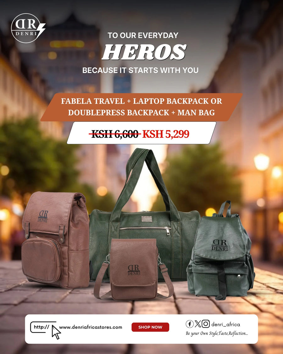 Fabela Travel + Laptop Backpack or Doublepress Backpack + Man Bag