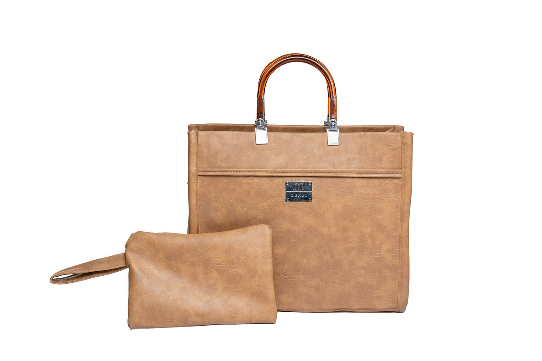 Denri Lola | Structured Tote Handbag | Work & Laptop Carry (up to 13-in Laptop) | Internal pockets Leather, Sustainable & Durable | Organized, Professional Chic