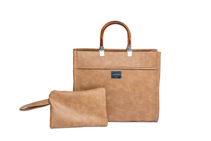 Denri Lola | Structured Tote Handbag | Work & Laptop Carry (up to 13-in Laptop) | Internal pockets Leather, Sustainable & Durable | Organized, Professional Chic