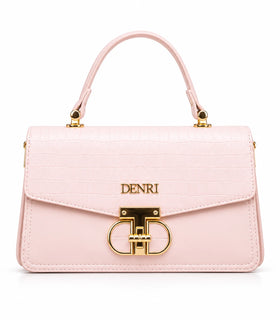 DENRI x KRIS BABY x NAIROFEY La Femme Limited Edition Top Handle Bag | Premium Croc Faux Leather, Gold Hardware